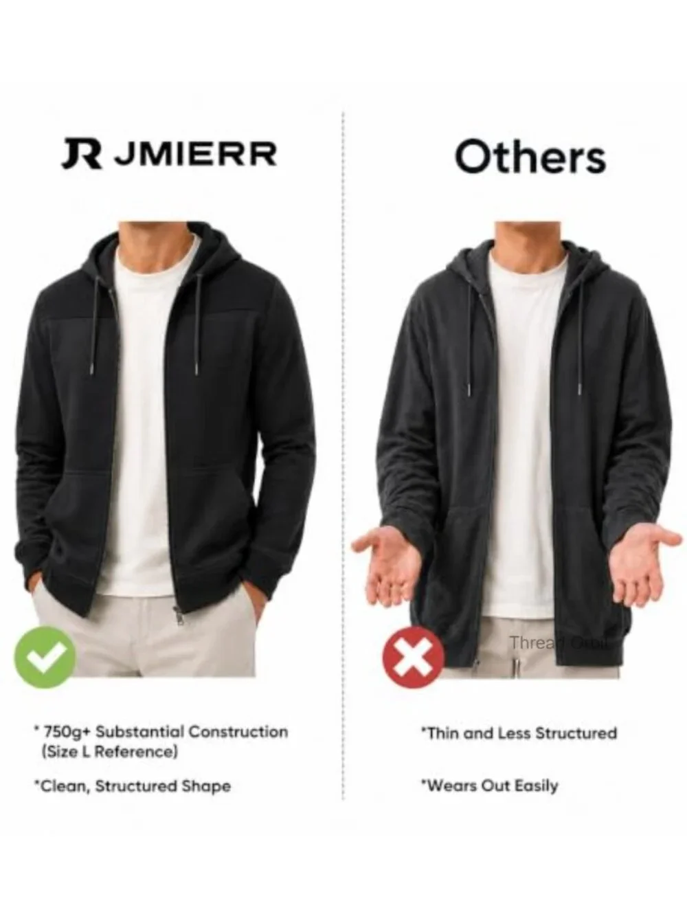 Men's Zip Up Hooded Sweatshirt with Pockets for Workout Hiking